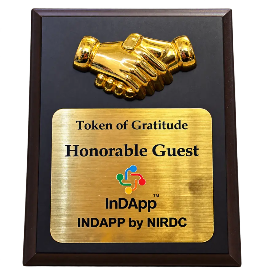InDApp by NIRDC Token of Gratitude plaque for Honorable Guest