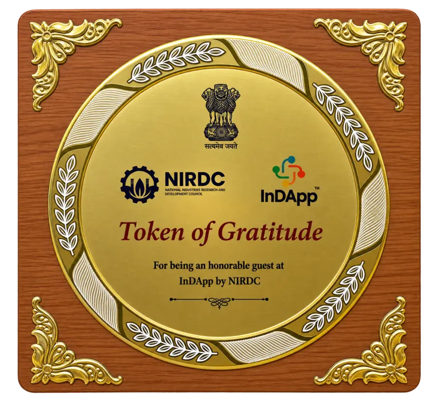 NIRDC and InDApp Token of Gratitude presented for being an honorable guest